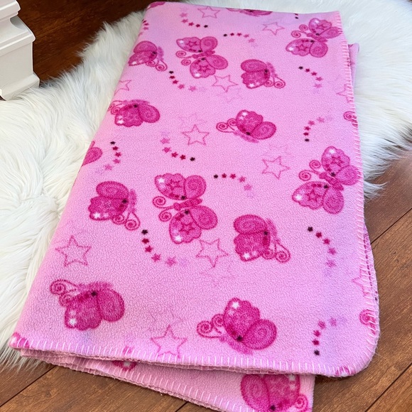 Limited Too Other - Vintage•Limited Too•Butterflies & Stars Soft Plush Pink Graphic Throw Bl…